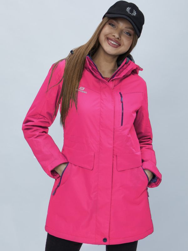 Women's pink hooded parka 551995R